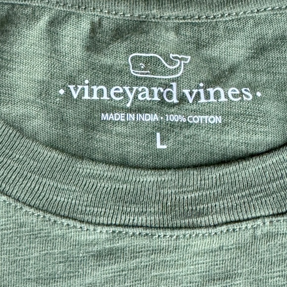 Vineyard Vines Large Lightweight Cotton Crewneck Tee Olive Green - Picture 5 of 9